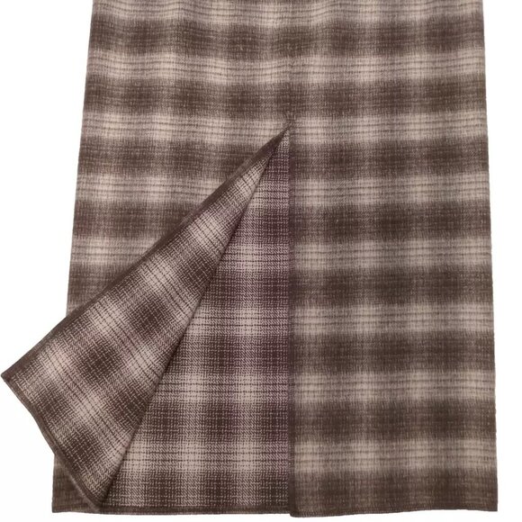 Vintage Womens Plaid Midi Skirt Brown Wool Check Cottagecore Preppy Classic Sz 2 - Picture 7 of 7